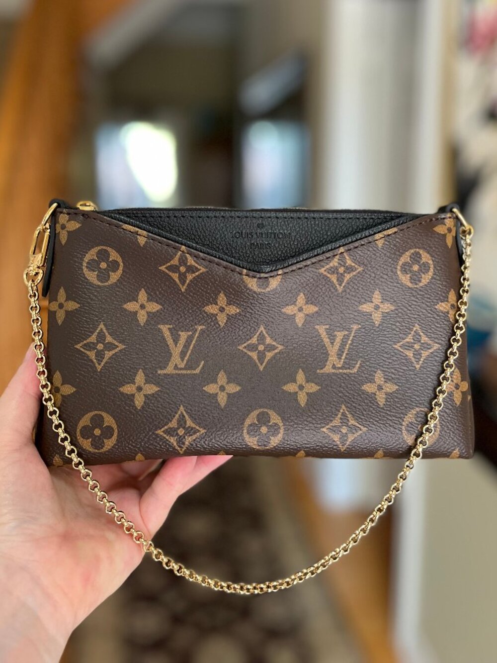 Louis Vuitton Monogram Pallas Clutch Satchel - Authentic
